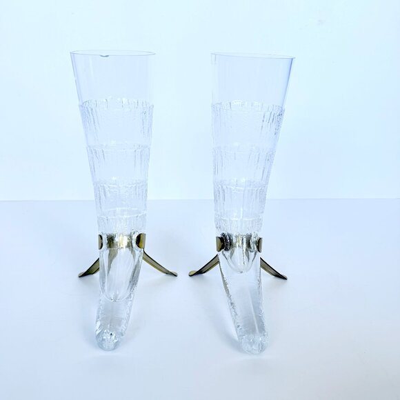 Vintage 80s Finnish Beer Horn Beer Glass Littala Finland Harald By Valto Kokko - Picture 8 of 16